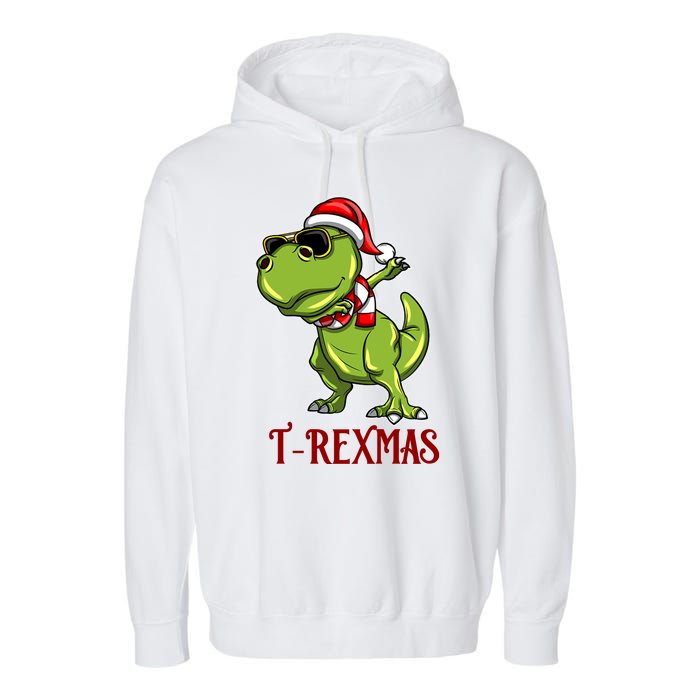 Trex Christmas Dino Garment-Dyed Fleece Hoodie