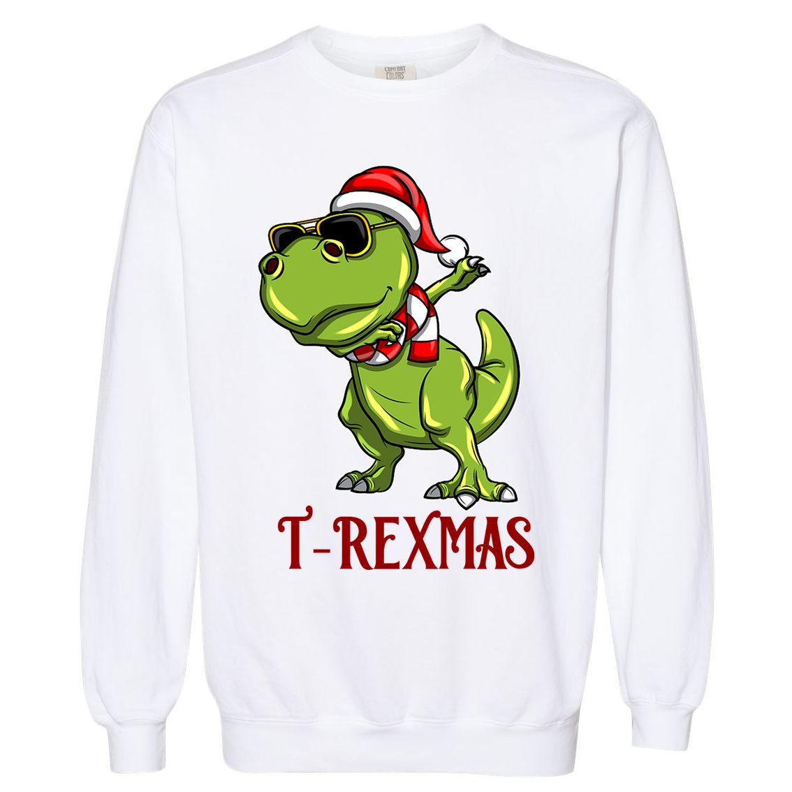 Trex Christmas Dino Garment-Dyed Sweatshirt