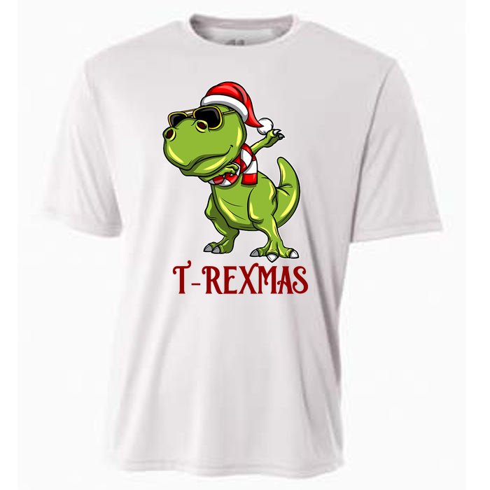 Trex Christmas Dino Cooling Performance Crew T-Shirt