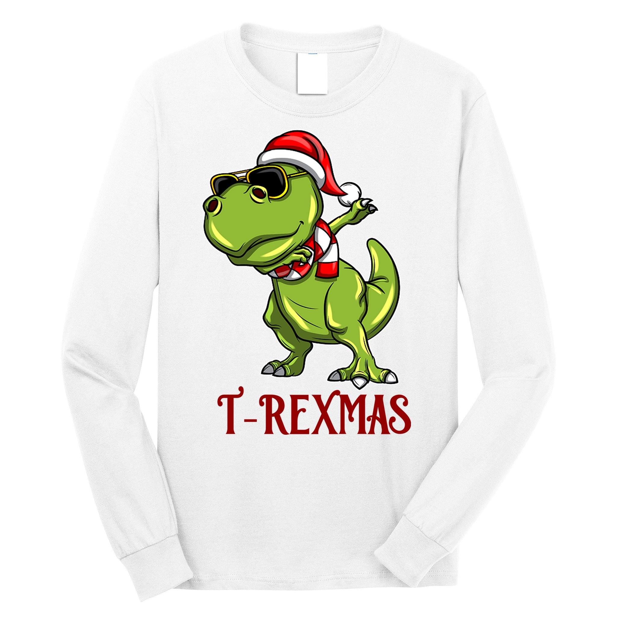 Trex Christmas Dino Long Sleeve Shirt