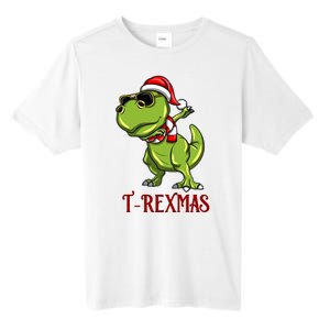 Trex Christmas Dino Tall Fusion ChromaSoft Performance T-Shirt