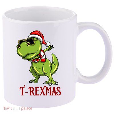 Trex Christmas Dino 11oz C Handle Ceramic Mug