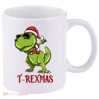 Trex Christmas Dino 11oz C Handle Ceramic Mug