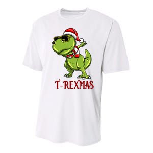 Trex Christmas Dino Performance Sprint T-Shirt