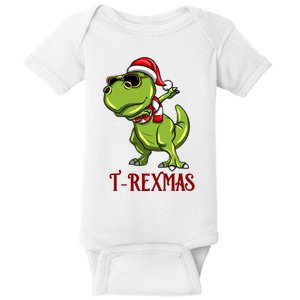 Trex Christmas Dino Baby Bodysuit