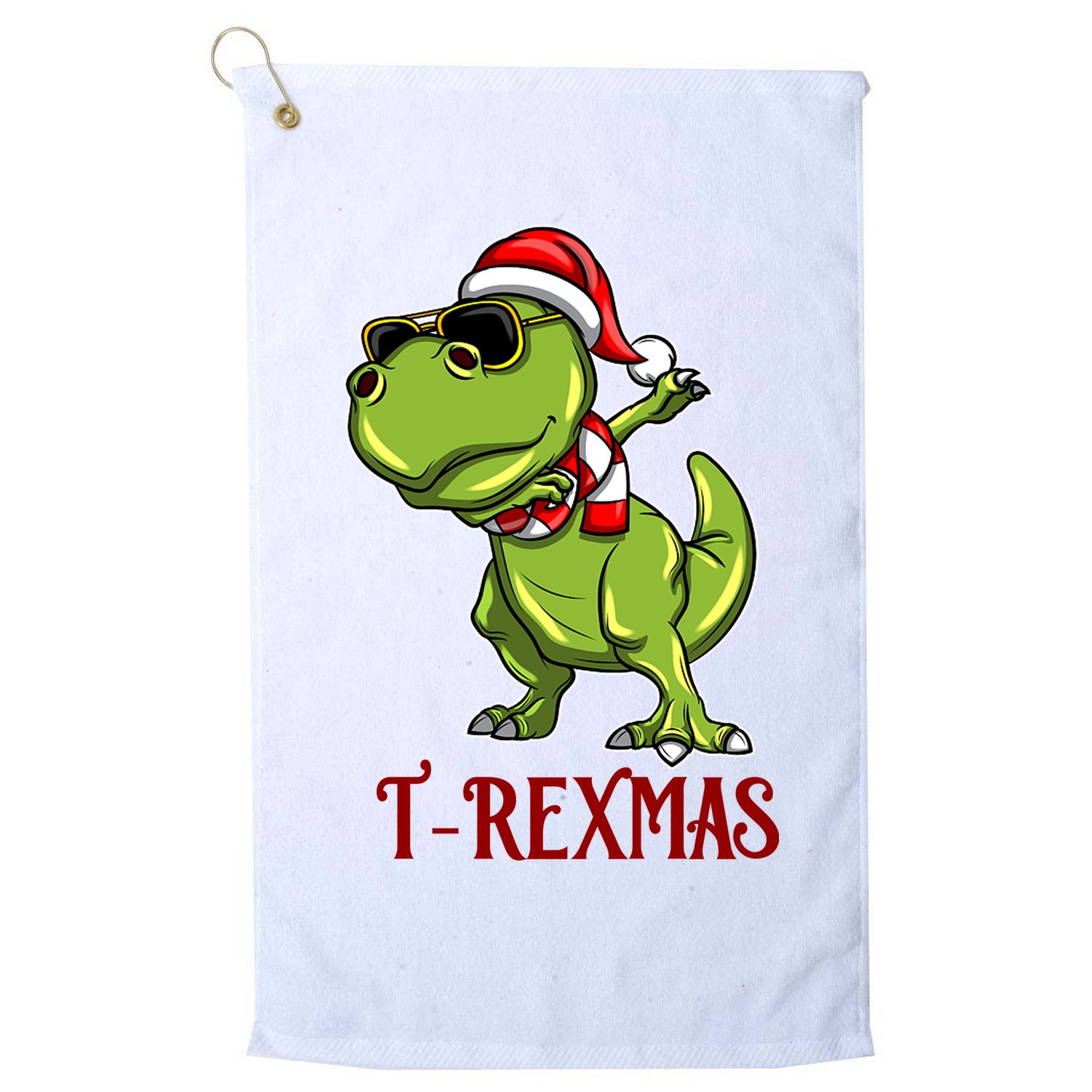Trex Christmas Dino Golf Towel