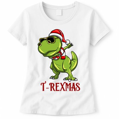 Trex Christmas Dino Womens T-Shirt