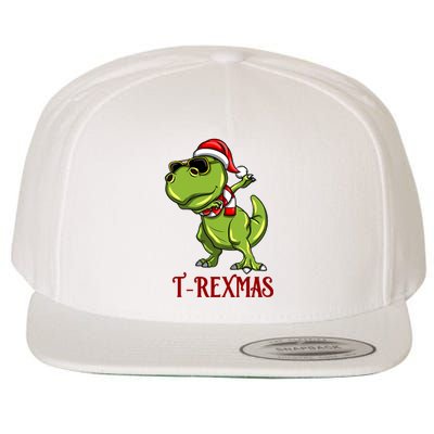 Trex Christmas Dino Wool Snapback Cap