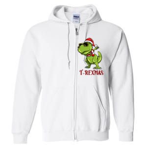 Trex Christmas Dino Full Zip Hoodie