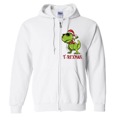 Trex Christmas Dino Full Zip Hoodie