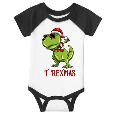 Trex Christmas Dino Infant Baby Jersey Bodysuit