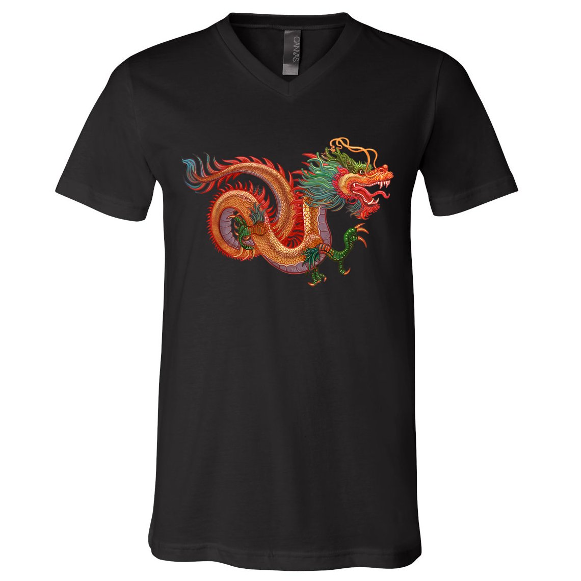Traditional Chinese Dragon Art V-Neck T-Shirt