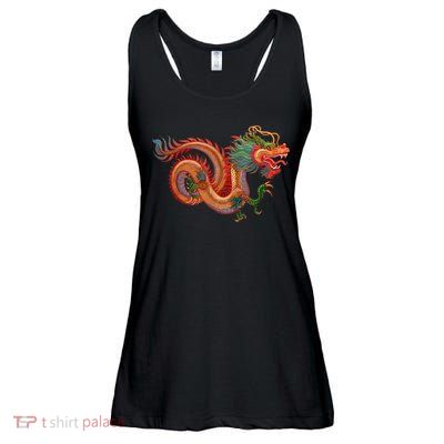 Traditional Chinese Dragon Art Ladies Essential Flowy Tank