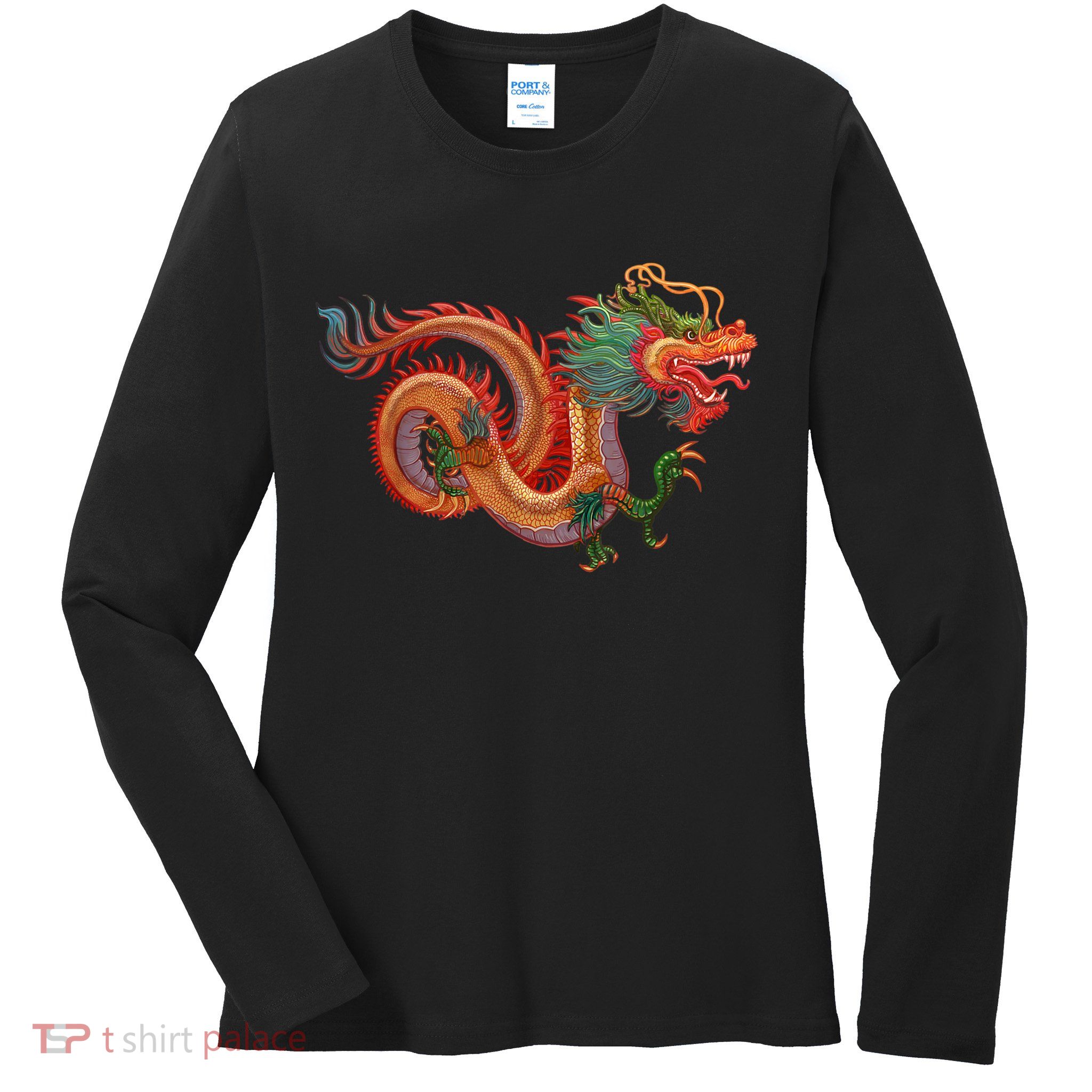 Traditional Chinese Dragon Art Ladies Long Sleeve Shirt