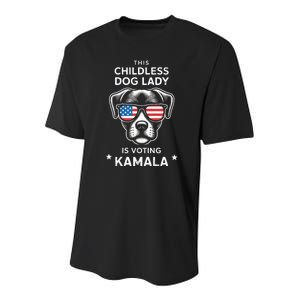 This Childless Dog Lady Is Voting Kamala Harris 2024 Youth Performance Sprint T-Shirt