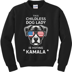 This Childless Dog Lady Is Voting Kamala Harris 2024 Kids Sweatshirt