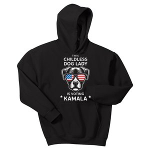 This Childless Dog Lady Is Voting Kamala Harris 2024 Kids Hoodie