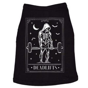 Tarot Card Deadlifts Skeleton Gym Spooky Season Halloween Doggie Tank