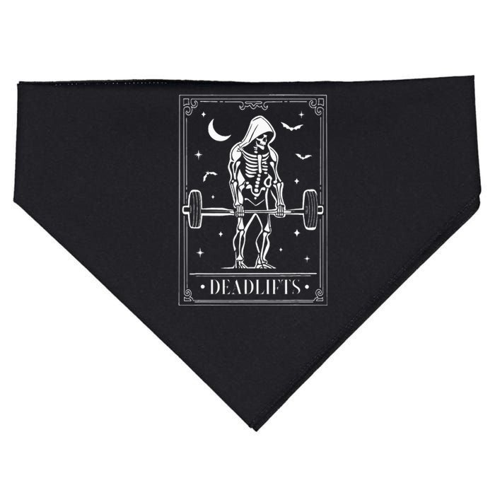 Tarot Card Deadlifts Skeleton Gym Spooky Season Halloween USA-Made Doggie Bandana