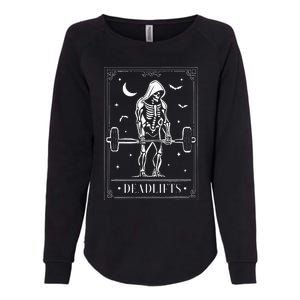 Tarot Card Deadlifts Skeleton Gym Spooky Season Halloween Womens California Wash Sweatshirt