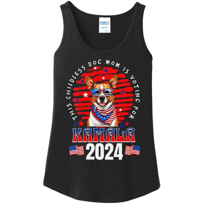 This Childless Dog Mom Is Voting For Kamala Harris 2024 Ladies Essential Tank