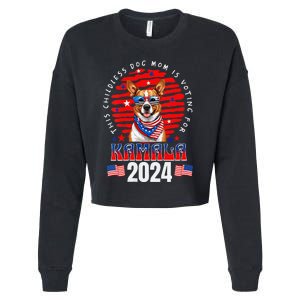 This Childless Dog Mom Is Voting For Kamala Harris 2024 Cropped Pullover Crew