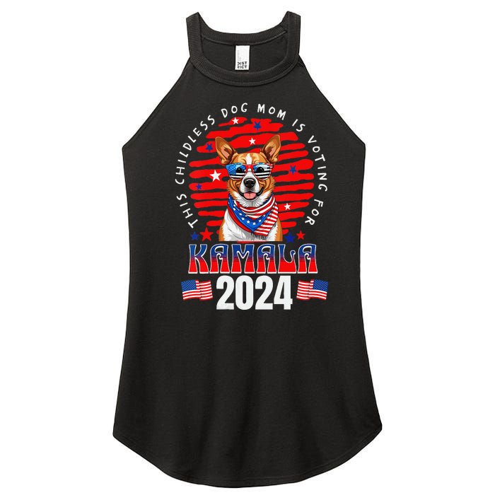 This Childless Dog Mom Is Voting For Kamala Harris 2024 Women's Perfect Tri Rocker Tank