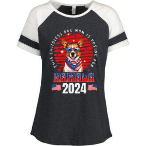 This Childless Dog Mom Is Voting For Kamala Harris 2024 Enza Ladies Jersey Colorblock Tee