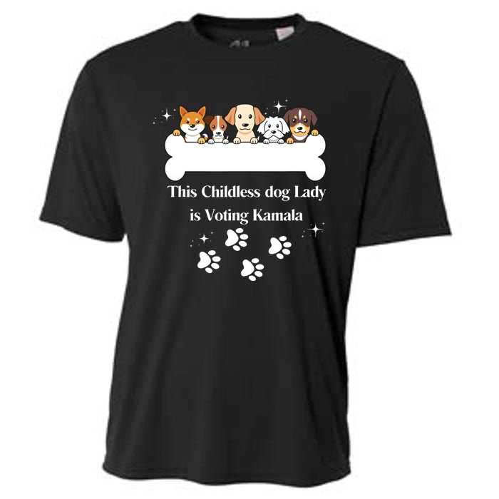 This Childless Dog Lady Is Voting Kamala Dog Lovers Funny Cooling Performance Crew T-Shirt