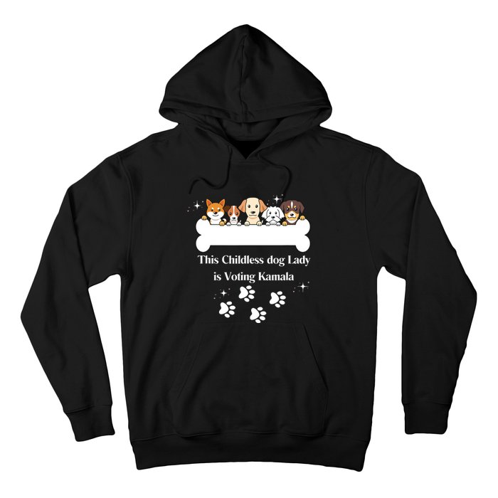 This Childless Dog Lady Is Voting Kamala Dog Lovers Funny Hoodie