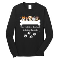 This Childless Dog Lady Is Voting Kamala Dog Lovers Funny Long Sleeve Shirt