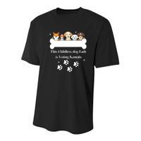 This Childless Dog Lady Is Voting Kamala Dog Lovers Funny Youth Performance Sprint T-Shirt