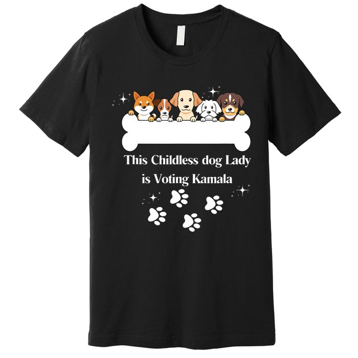 This Childless Dog Lady Is Voting Kamala Dog Lovers Funny Premium T-Shirt