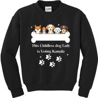 This Childless Dog Lady Is Voting Kamala Dog Lovers Funny Kids Sweatshirt