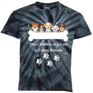 This Childless Dog Lady Is Voting Kamala Dog Lovers Funny Kids Tie-Dye T-Shirt