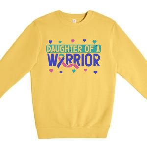 Thyroid Cancer Daughter Thyroid Disease Awareness Warrior Gift Premium Crewneck Sweatshirt