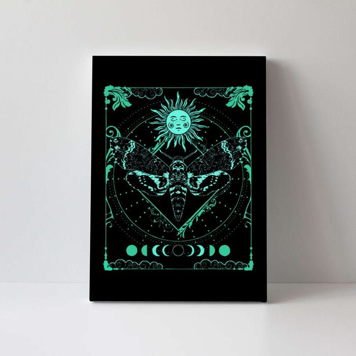 Tarot Card Death Moth Moon And Sun Gothic Canvas