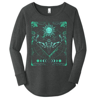 Tarot Card Death Moth Moon And Sun Gothic Women's Perfect Tri Tunic Long Sleeve Shirt