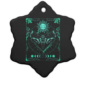 Tarot Card Death Moth Moon And Sun Gothic Ceramic Star Ornament