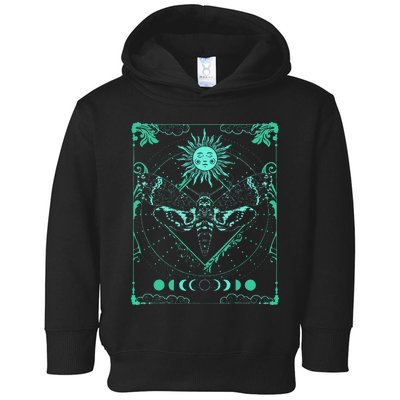 Tarot Card Death Moth Moon And Sun Gothic Toddler Hoodie