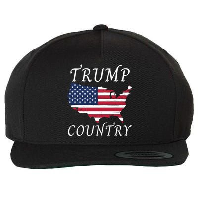Trump Country Donald Trump Trump 45 47 Trump 2024 Flag POTUS Vintage Wool Snapback Cap