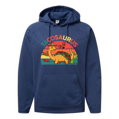 Tacosaurus Cinco De Mayo Taco Dinosaur Performance Fleece Hoodie