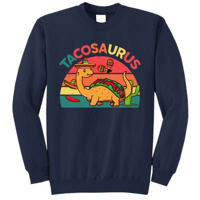 Tacosaurus Cinco De Mayo Taco Dinosaur Tall Sweatshirt