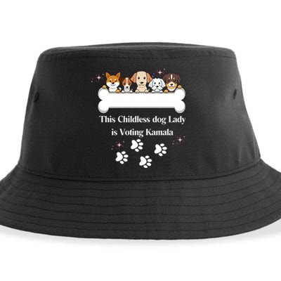 This Childless Dog Lady Is Voting Kamala Dog Lovers Funny Sustainable Bucket Hat