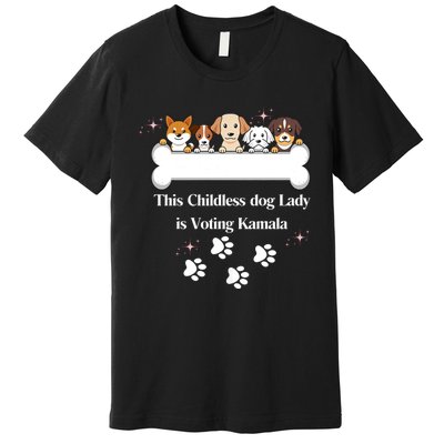 This Childless Dog Lady Is Voting Kamala Dog Lovers Funny Premium T-Shirt