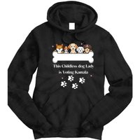 This Childless Dog Lady Is Voting Kamala Dog Lovers Funny Tie Dye Hoodie