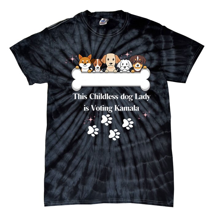 This Childless Dog Lady Is Voting Kamala Dog Lovers Funny Tie-Dye T-Shirt