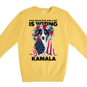 This Childless Dog Lady Ladies Is Voting Kamala Election 24 Premium Crewneck Sweatshirt