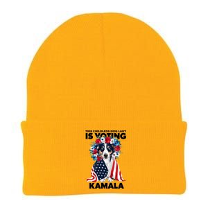 This Childless Dog Lady Ladies Is Voting Kamala Election 24 Knit Cap Winter Beanie