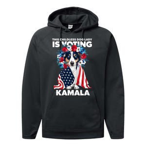 This Childless Dog Lady Ladies Is Voting Kamala Election 24 Performance Fleece Hoodie